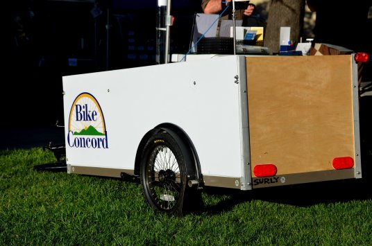 The Bike Tent trailer. Advertising space available to any reputable party who would like to help sponsor a future community bicycle shop.